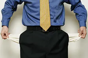 Financial Crisis Symbol Drucke: Businessman with empty pockets