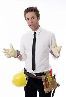 Handicraft Industry Drucke: Businessman with tools
