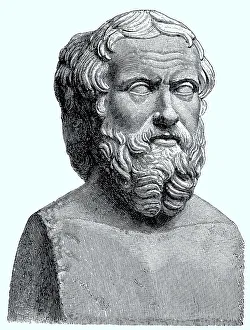 Ancient Greek Bust Drucke: Bust of Herodotus of Halicarnassus