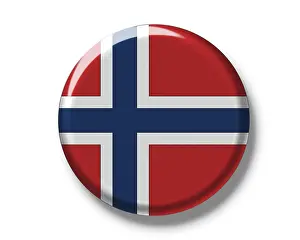 Cut Out National Symbol Drucke: Button badge, flag of Norway