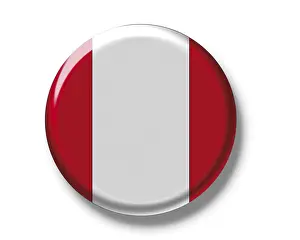 Cut Out National Flag Drucke: Button badge, flag of Peru