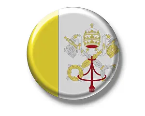National Colors Badge Drucke: Button badge, flag, Vatican, detail