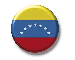 Drucke von Buttonabzeichen, Flagge, Venezuela Venezuela Drucke: Knopf-Ausweis, Flagge, Venezuela.