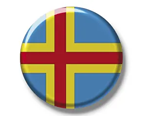 National Colors Button Drucke: Button, flag of Aland Islands