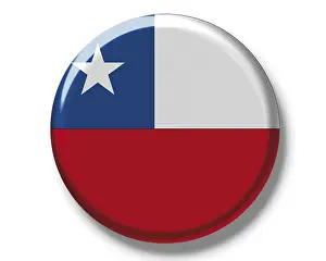 Chile Flag Drucke: Button, flag of Chile