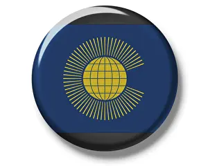 National Flag Cutout Drucke: Button, flag of Commonwealth
