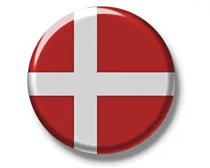 National Colors Badge Drucke: Button, flag of Denmark