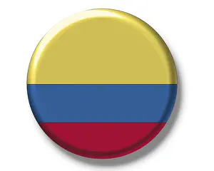 Ecuador Flag Drucke: Button, flag of Ecuador