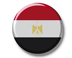 Cut Out National Symbol Drucke: Button, flag of Egypt