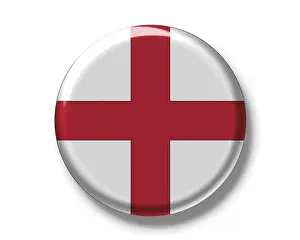 Cut Out National Symbol Drucke: Button, flag of England