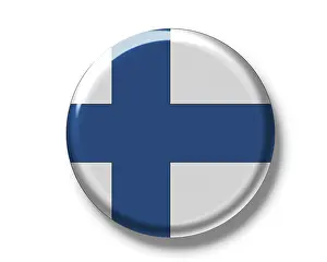 Finnish National Symbol Drucke: Button, flag of Finland