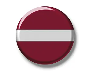 Cut Out National Symbol Drucke: Button, flag of Latvia
