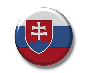 Slovakia Flag Drucke: Button, flag of Slovakia