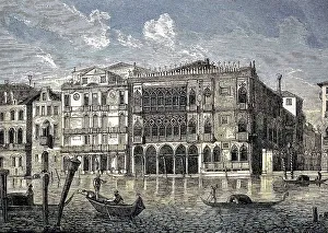 Colorful Houses In Venice Drucke: Ca d'Oro, correctly Palazzo Santa Sofia