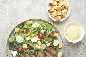 Caesar Salad Recipe Drucke: Caesar salad, with duck breast