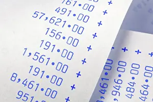 Austria Studio Shot Drucke: A calculation strip with numbers
