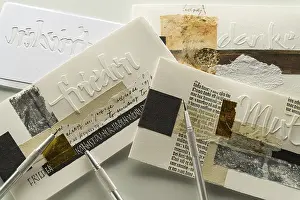Calligraphy Studio Europe Drucke: Calligraphy studio, various cards with writing