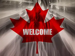 Abstract National Symbols Drucke: From canada national flag elements background