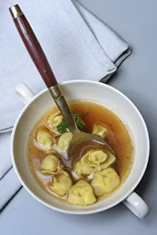 Cappelletti With Broth Drucke: Cappelletti, pasta with broth in shell, pasta