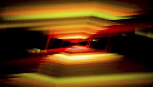 Computer Graphic Design Drucke: A captivating 3D render featuring a blurred tunnel-like structure with intense red