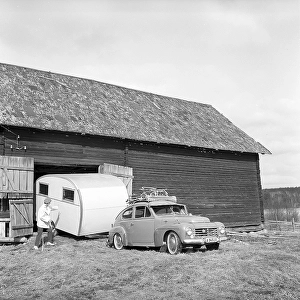 Scandinavian Leisure Activity Drucke: Caravan in the 1950s
