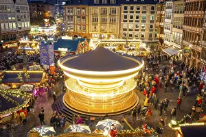 Romerberg Square Drucke: The carousel on the Romerberg turns