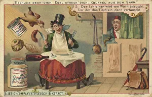 Traditional Crafts Drucke: The carpenter is overheard by the innkeeper