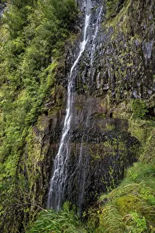 Madeira Island Wilderness Drucke: Cascata do Risco waterfall, Rabacal