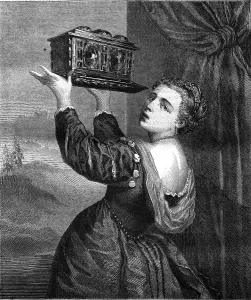Drucke von Ein alter Kassettenrekorder, umgeben von den Schatten der Vergangenheit, ein Symbol für die Musik der vergangenen Zeiten Tizian Drucke: Ein alter Kassettenrekorder