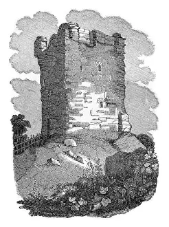 Deserted Castle Building Drucke: Castle Castleton, Earl of Derby