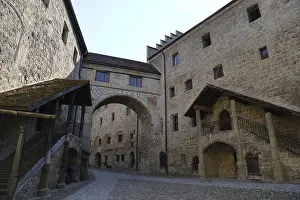 Castle In Central Europe Drucke: Part of the castle complex, inner courtyard