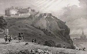 Edinburgh Castle Drucke: The Castle, from The Mound, Edinburgh