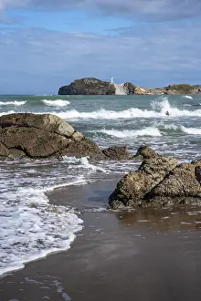North Island Beaches Drucke: Castlepoint Beach and Castlepoint Lighthouse