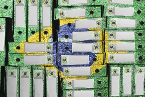 South American Flag Design Drucke: Brazil Flag Colors Folder Stack