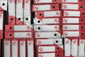 Deserted Government Buildings Drucke: Diver Down Flag Colors Folder Stack