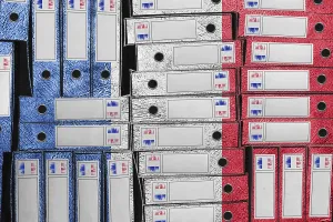 Western Europe Politics Drucke: France Flag Colors Folder Stack