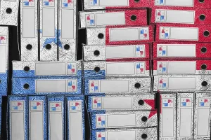Latin America Politics Drucke: Panama Flag Colors Folder Stack