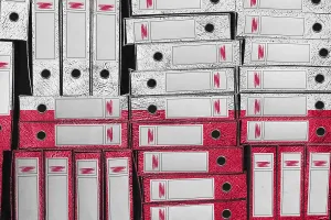 Eastern European Administrative Buildings Drucke: Poland Flag Colors Folder Stack