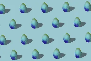 Symbolic Easter Picture Drucke: Pastel Easter egg pattern made