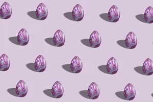 Easter Symbolic Image Drucke: Pastel Easter egg pattern made
