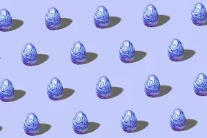 Symbolic Easter Tradition Drucke: Pastel Easter egg pattern made