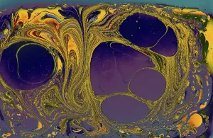 Traditional Ebru Marbling Drucke: Abstract creative marble pattern texture