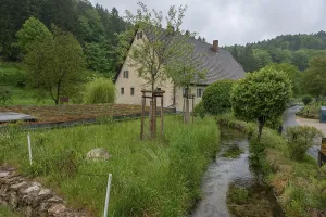 Central Europe Rural Scene Drucke: Former corn mill with mill stream