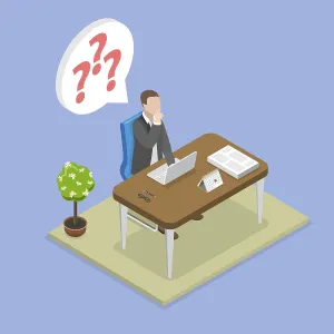 Business Attire Symbolism Drucke: 3D Isometric Flat Illustration of Finding a Problem Solution