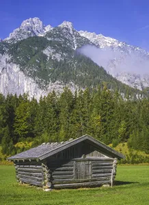 Uninhabited Mountain Range Europe Drucke: HAYSTACK IN THE MOUNTAINS. HAYSTACK IN THE ALPS