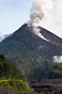 Southeast Asia Volcanic Landscapes Drucke: Merapi Volcano, Java, Indonesia