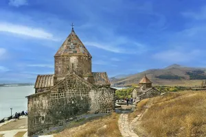 Lake Sevan Armenia Drucke: Sevanavank is a monastic complex located on a peninsula at the northwestern shore of Lake Sevan