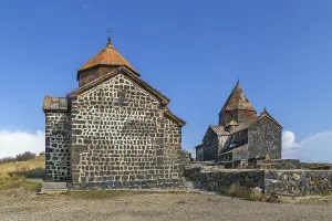 Lake Sevan Armenia Drucke: Sevanavank is a monastic complex located on a peninsula at the northwestern shore of Lake Sevan