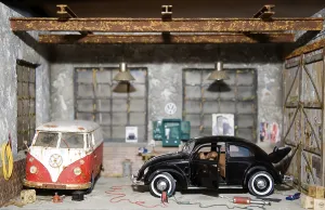 Classic Car Models Drucke: Diorama construction, model making