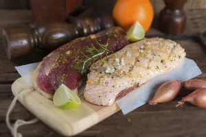 French Food Photography Drucke: Marinated duck breast